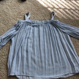 Moon Orchid white and blue shirt